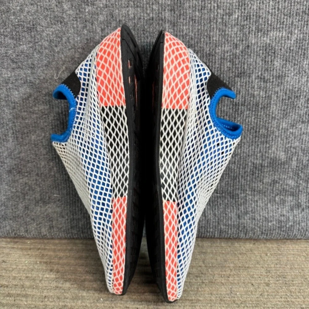 Adidas Deerupt Runner Blue White Solar Red Mesh Slip On Sneakers B41767 Size 11